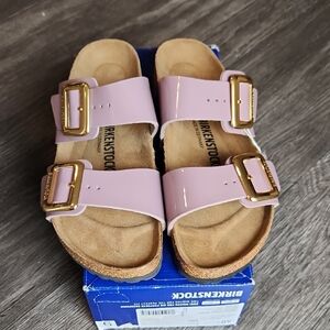 NWT Birkenstock Sydney Cushion Buckle Patent Faded Purple 40